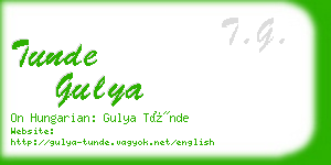 tunde gulya business card